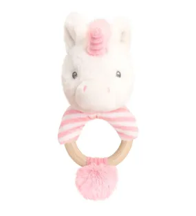 Keeleco 14cm Nursery Plush Unicorn Ring Rattles Soft Animal Toy 0m 