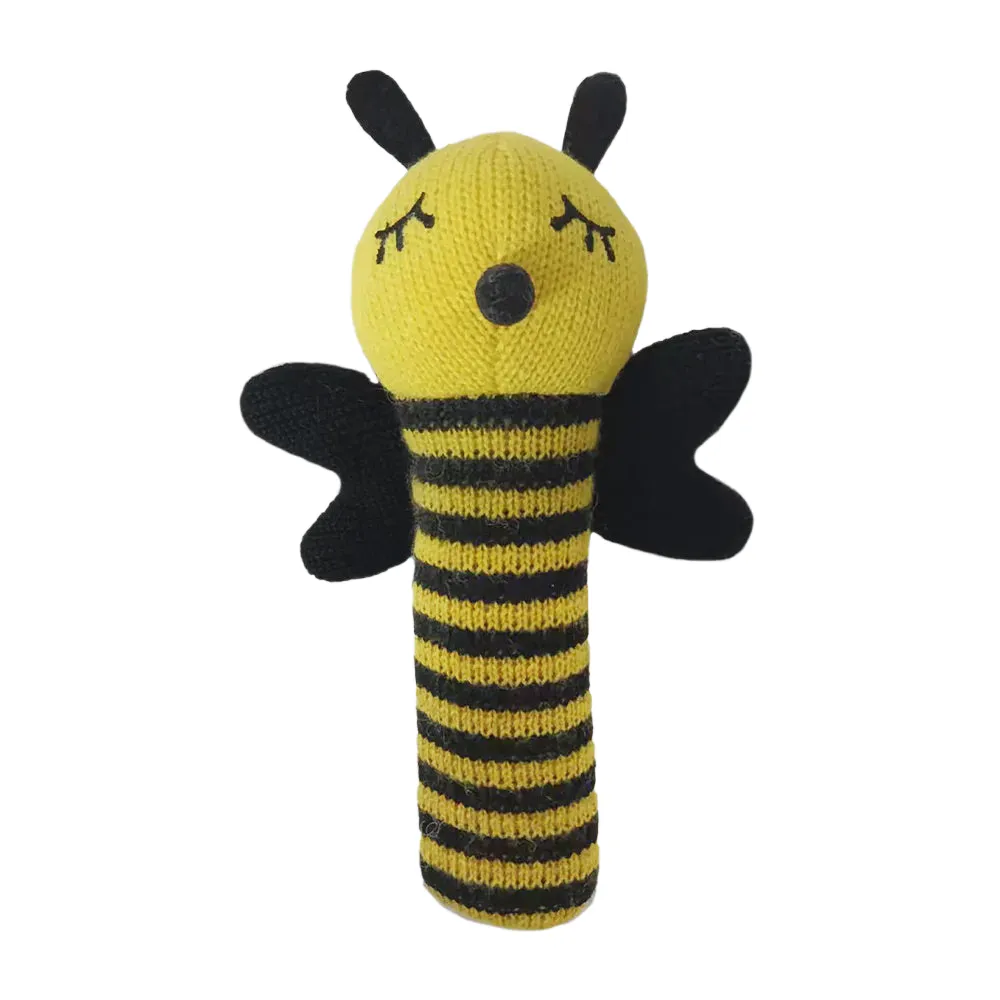Knit rattle bumble bee
