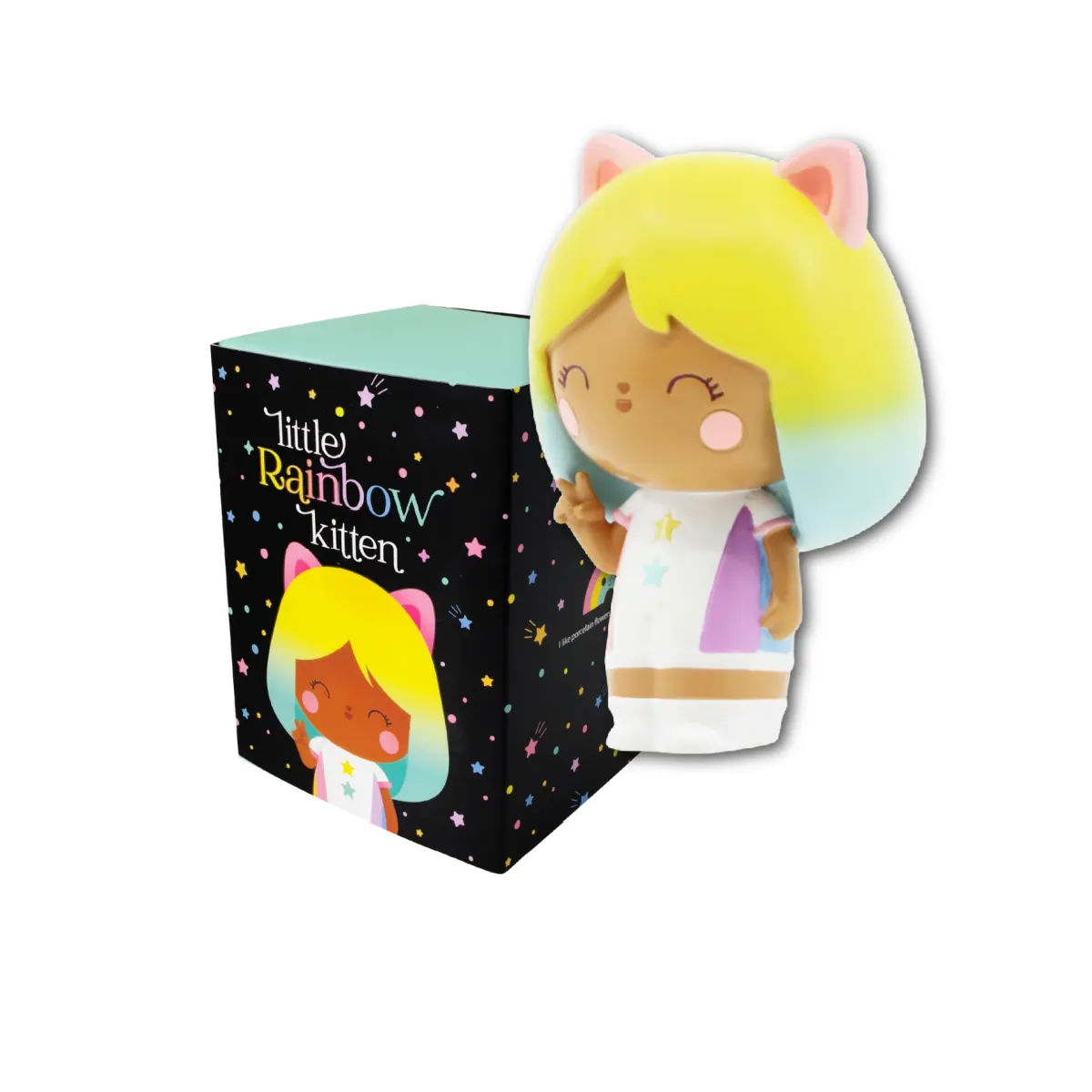 Little Rainbow Kitten Message Doll