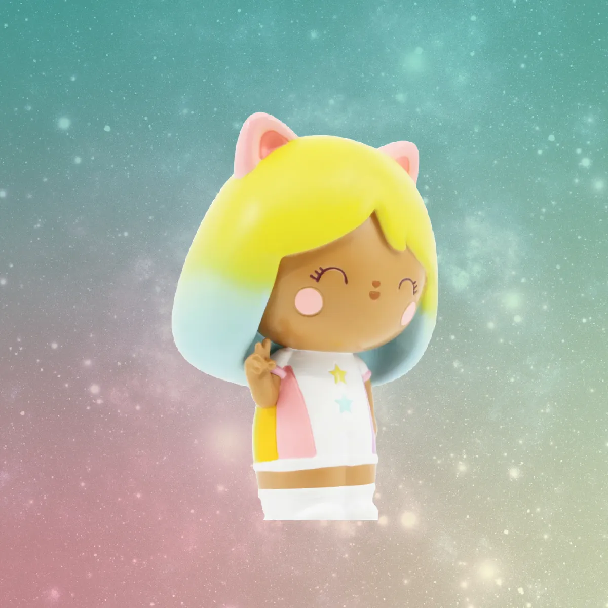 Little Rainbow Kitten Message Doll