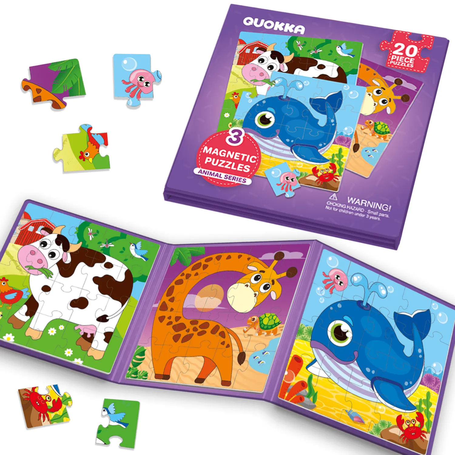 Magnetic Book 3x36 Pcs Puzzles for Kids | Princess, Unicorns & Mermaids