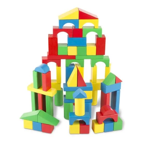 Melissa & Doug 100 Piece Wood Blocks Set