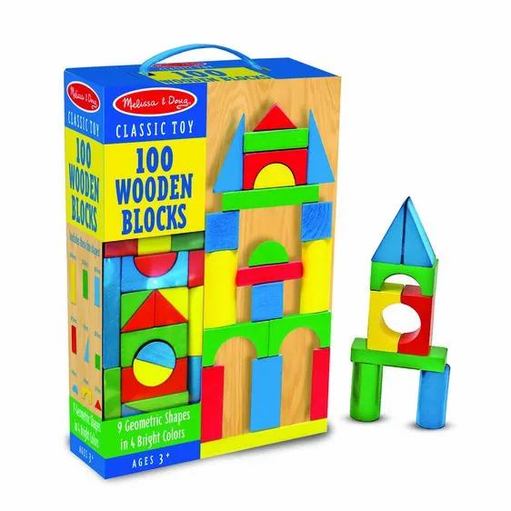 Melissa & Doug 100 Piece Wood Blocks Set