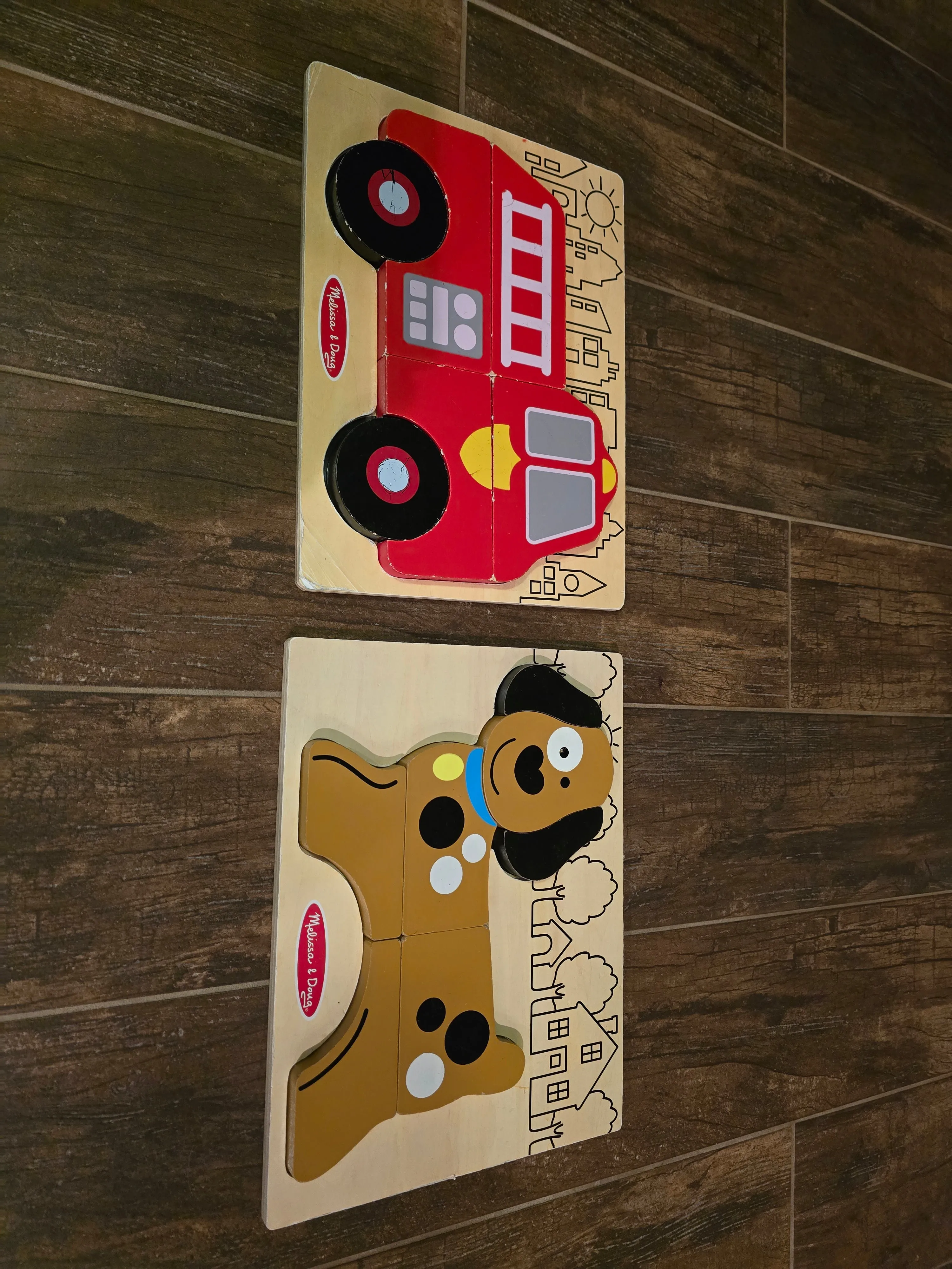 Melissa and Doug chunky Wood puzzles - size