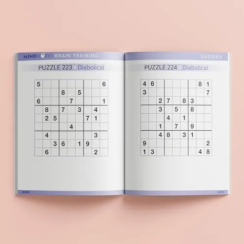 Mindworks: Sudoku Puzzles - Puzzle Book for Adults, Brain Training, Travel Entertainment, Ranging Easy to Difficult, 288 Pages