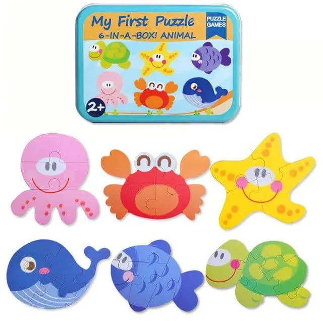 My first Puzzle Games 6-in-A-Box Set Jigsaw Puzzles Toy for Toddlers - Random