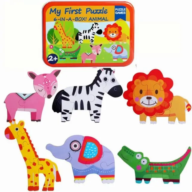 My first Puzzle Games 6-in-A-Box Set Jigsaw Puzzles Toy for Toddlers - Random