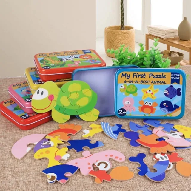 My first Puzzle Games 6-in-A-Box Set Jigsaw Puzzles Toy for Toddlers - Random