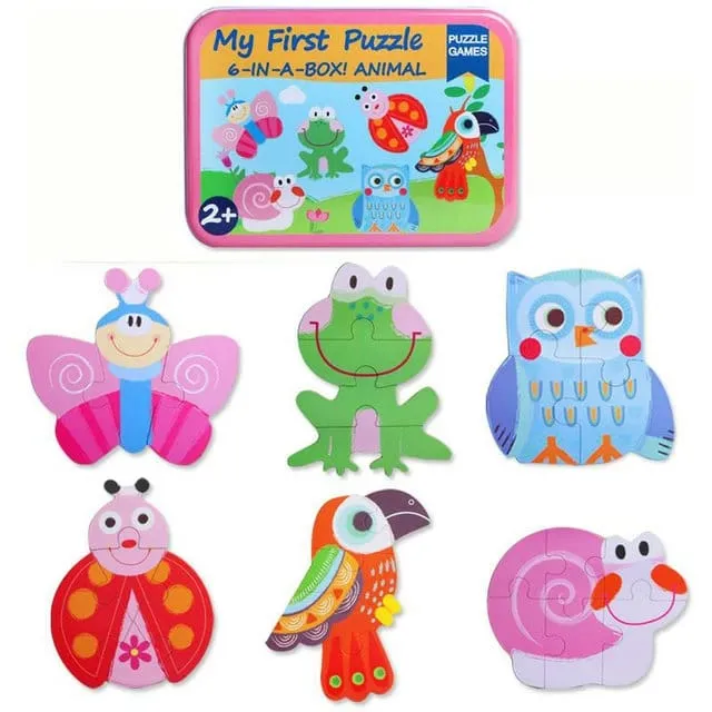 My first Puzzle Games 6-in-A-Box Set Jigsaw Puzzles Toy for Toddlers - Random