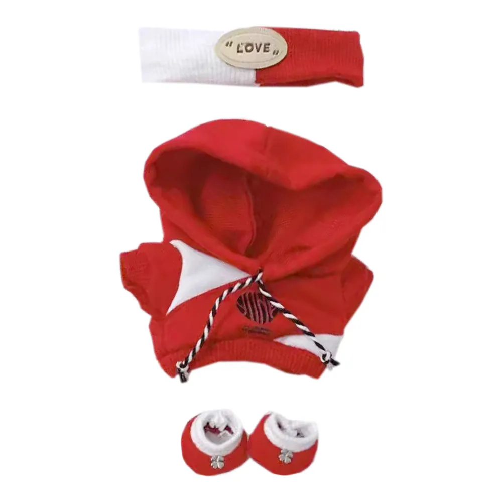 niannyyhouse Headdress Hoodie Shoes Flame Outfit 10cm~15cm 20cm 40cm Plush Doll Clothes Doll Accessories