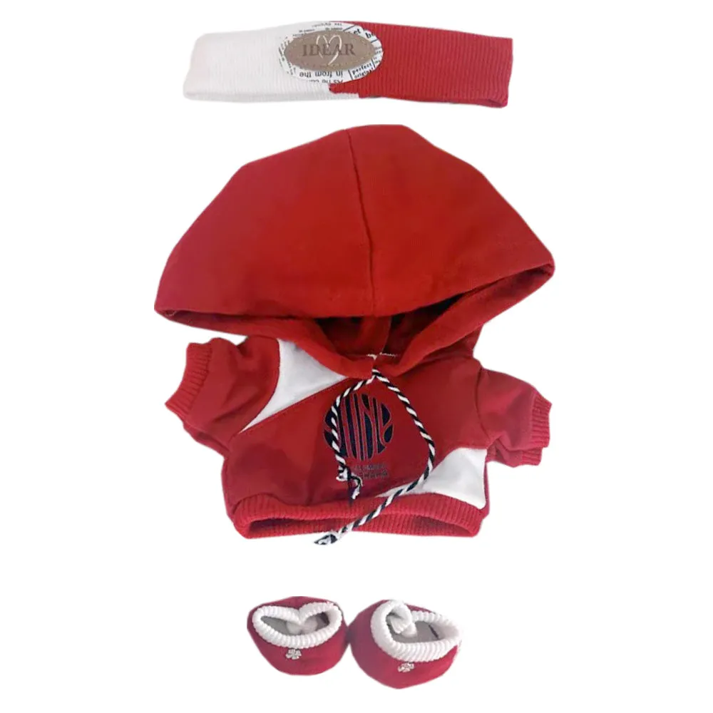 niannyyhouse Headdress Hoodie Shoes Flame Outfit 10cm~15cm 20cm 40cm Plush Doll Clothes Doll Accessories