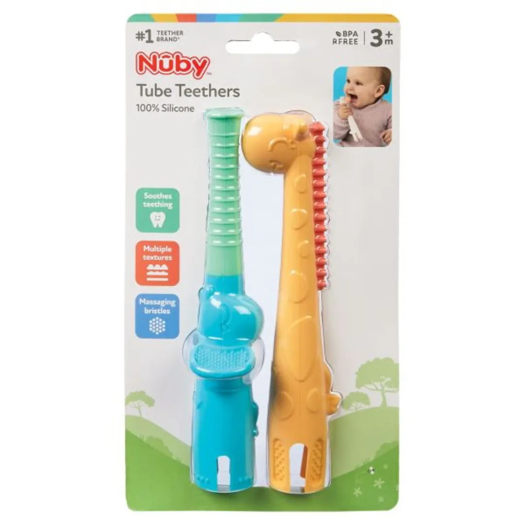 Nuby 2-Piece Animal Tube Teether Set