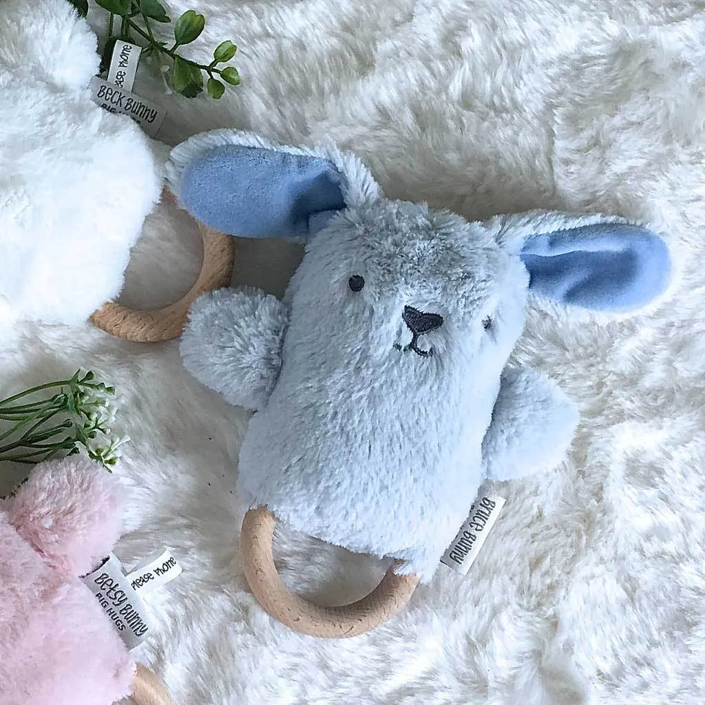OB Designs - Dingaring Teething Rattle - Bruce Bunny Blue
