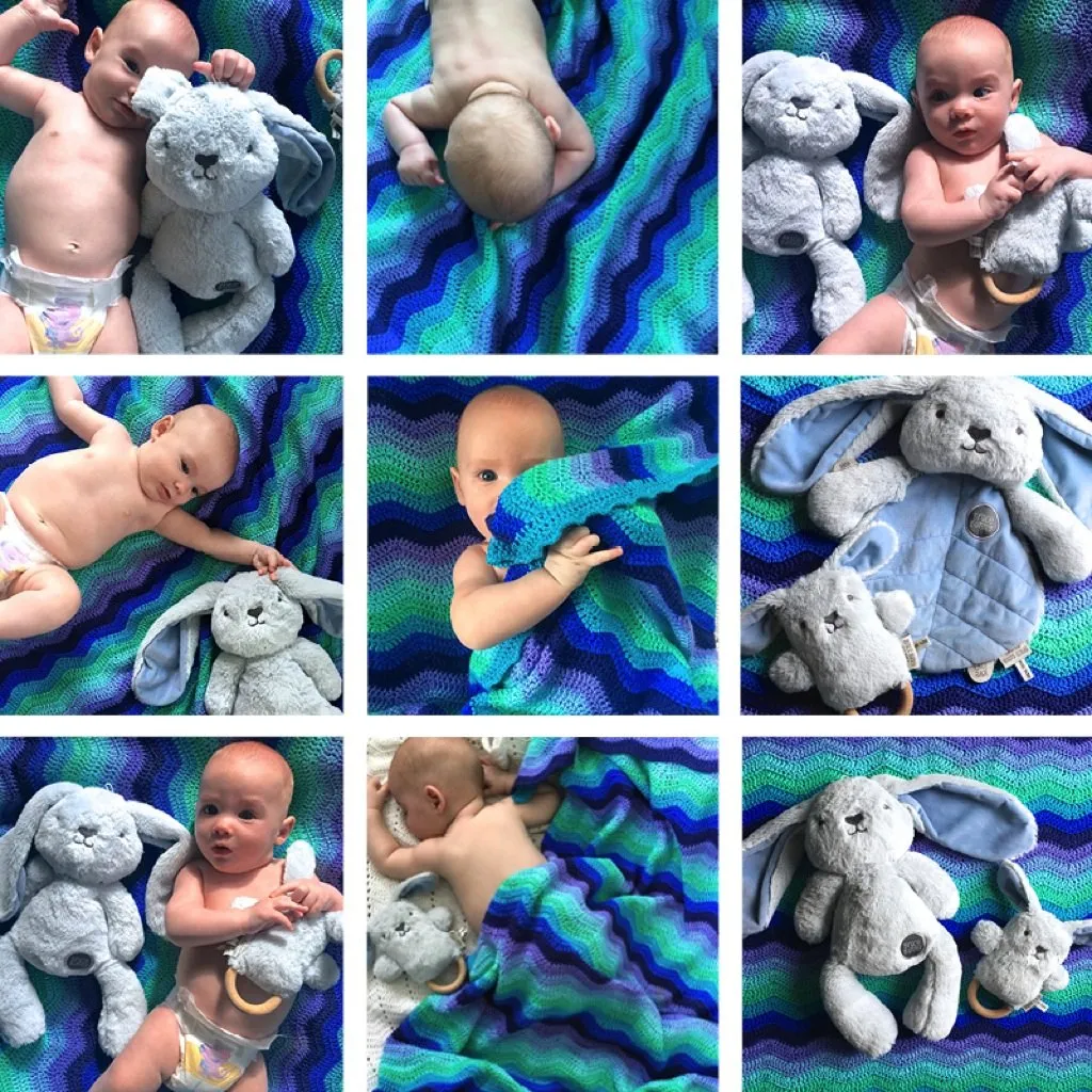 OB Designs - Dingaring Teething Rattle - Bruce Bunny Blue