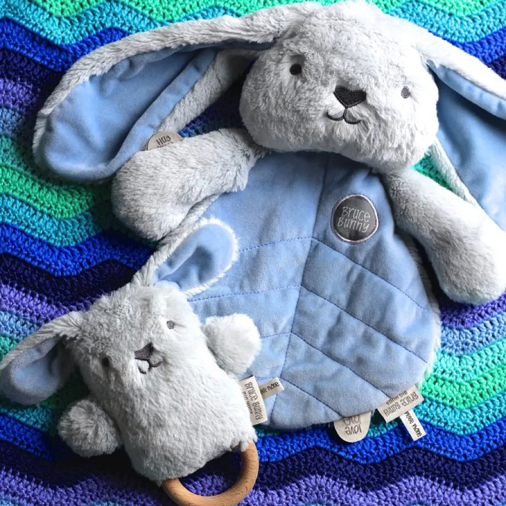 OB Designs - Dingaring Teething Rattle - Bruce Bunny Blue