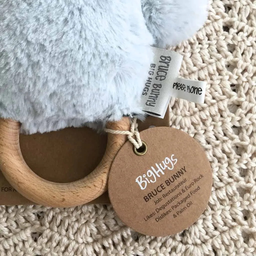 OB Designs - Dingaring Teething Rattle - Bruce Bunny Blue