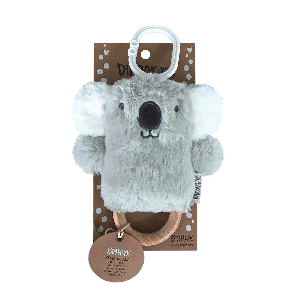 OB Designs - Dingaring Teething Rattle - Kelly Koala Grey