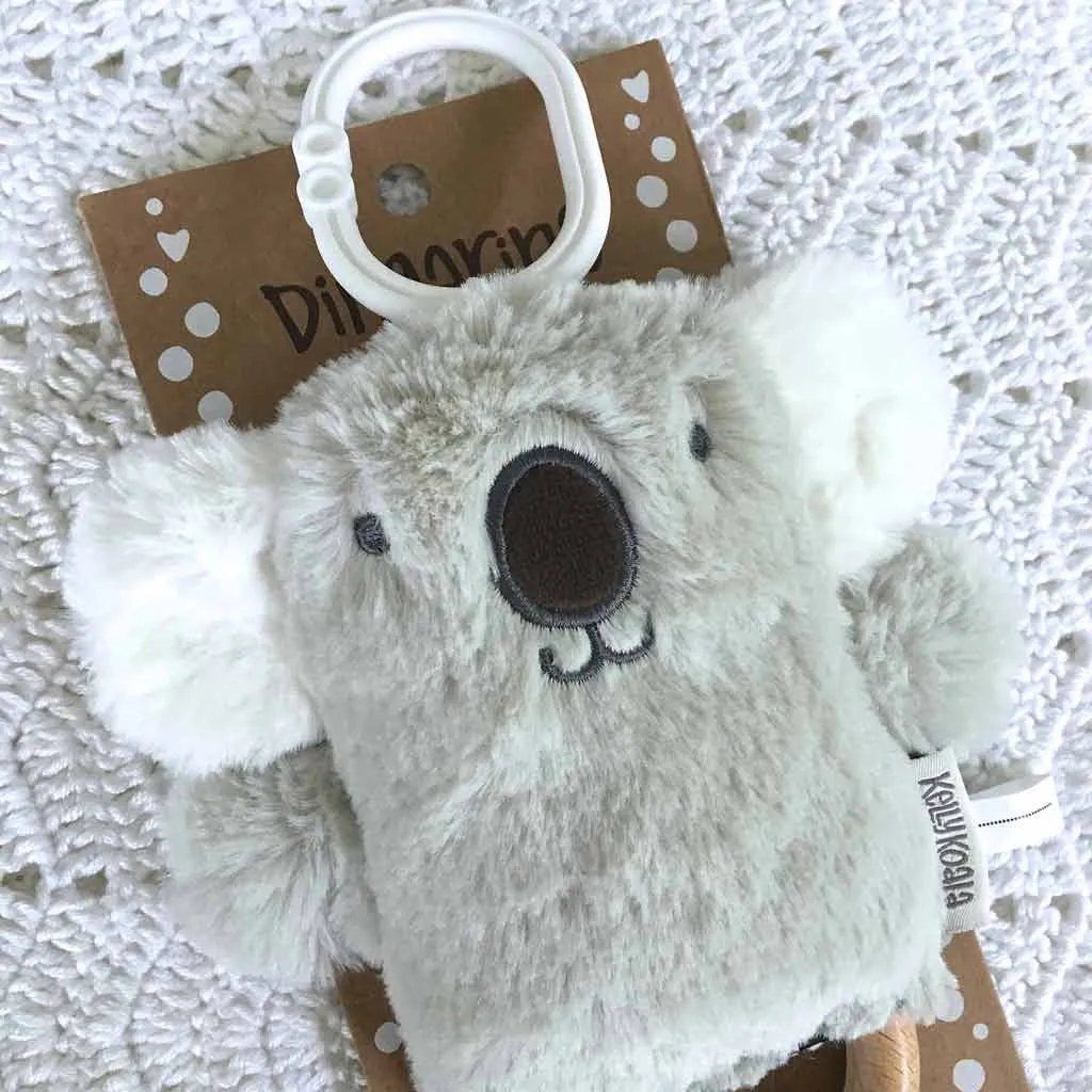 OB Designs - Dingaring Teething Rattle - Kelly Koala Grey