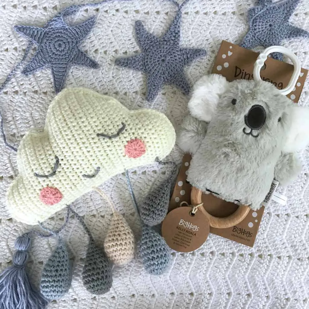 OB Designs - Dingaring Teething Rattle - Kelly Koala Grey