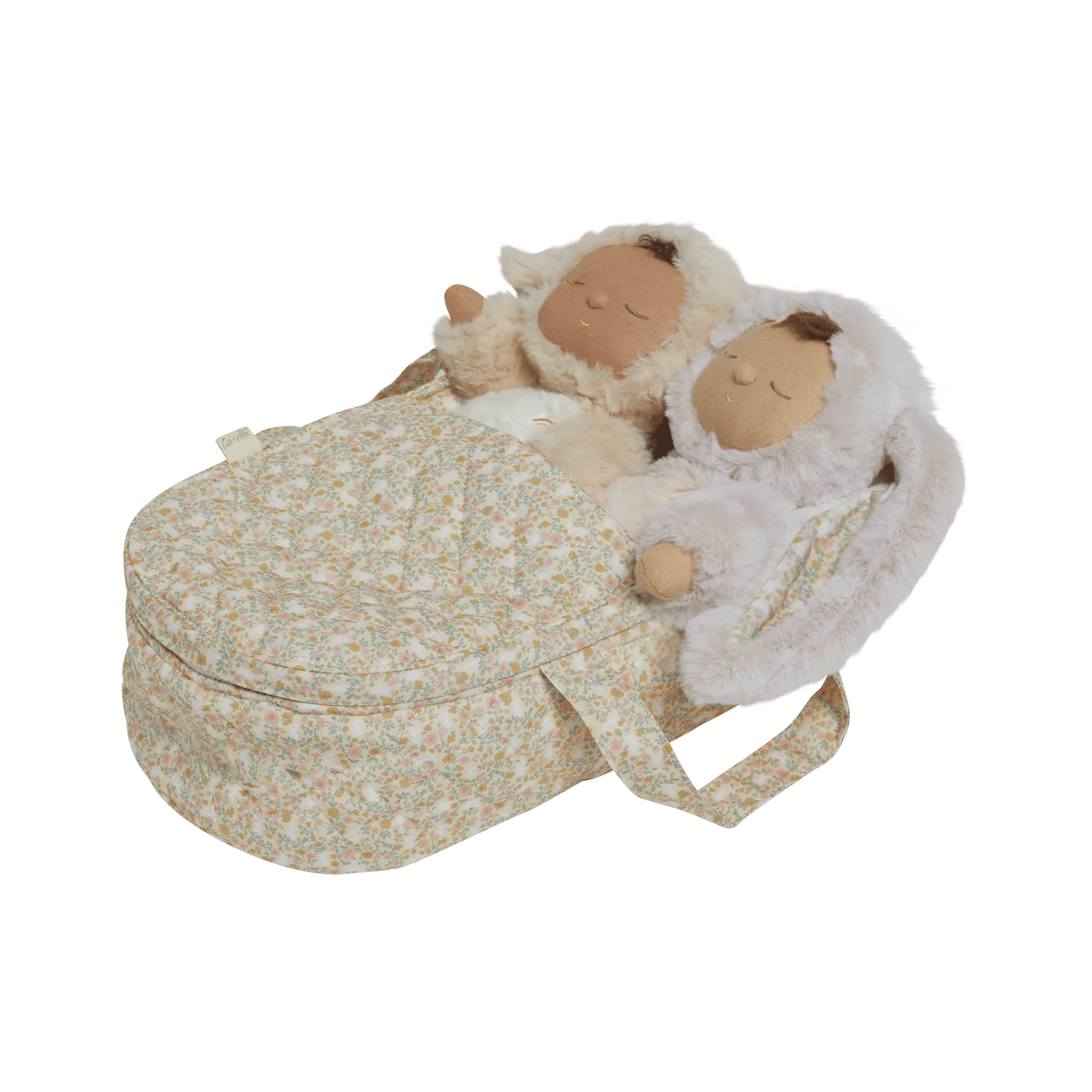 Olli Ella Dinkum Dolls Quilted Carry Cot - Garden Floral