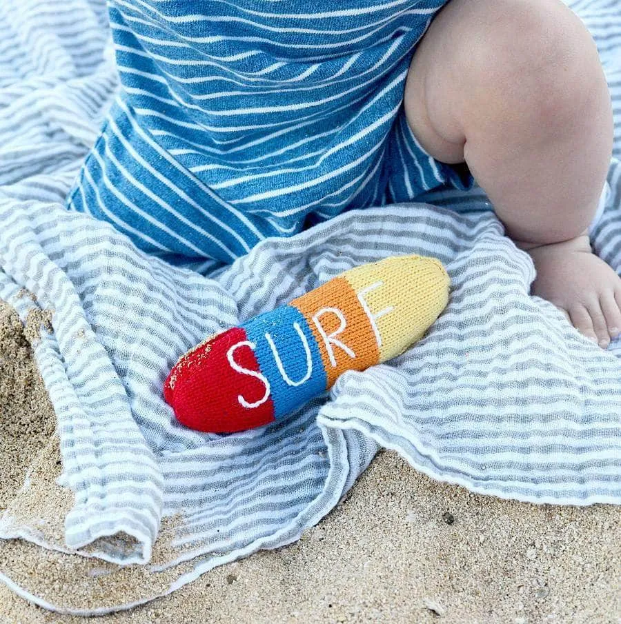 Organic Baby Toys - Newborn Rattles | Surfboard