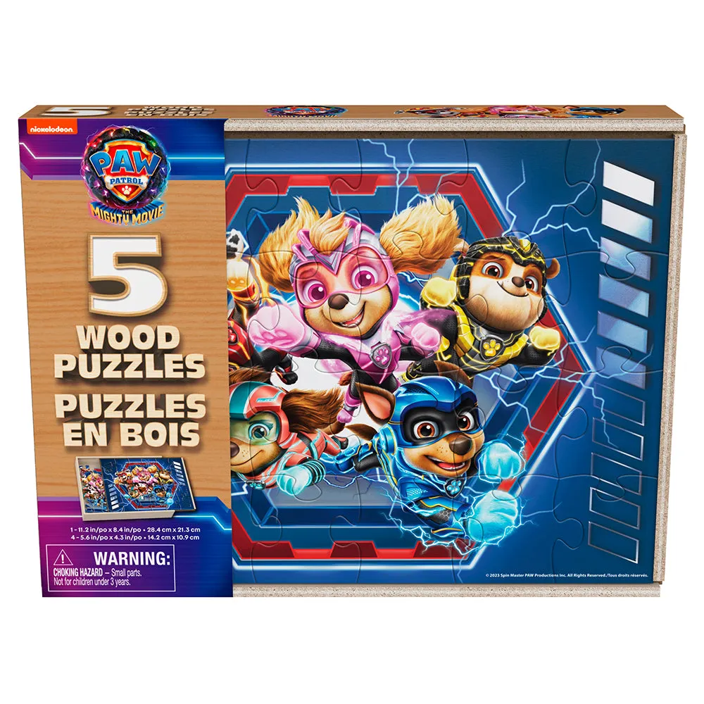 Paw Patrol Movie 2, 5-in-1 Wood Puzzles