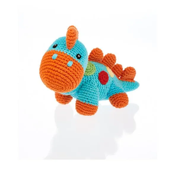 PEBBLE Dinosaur Rattle - Steggi Turquoise