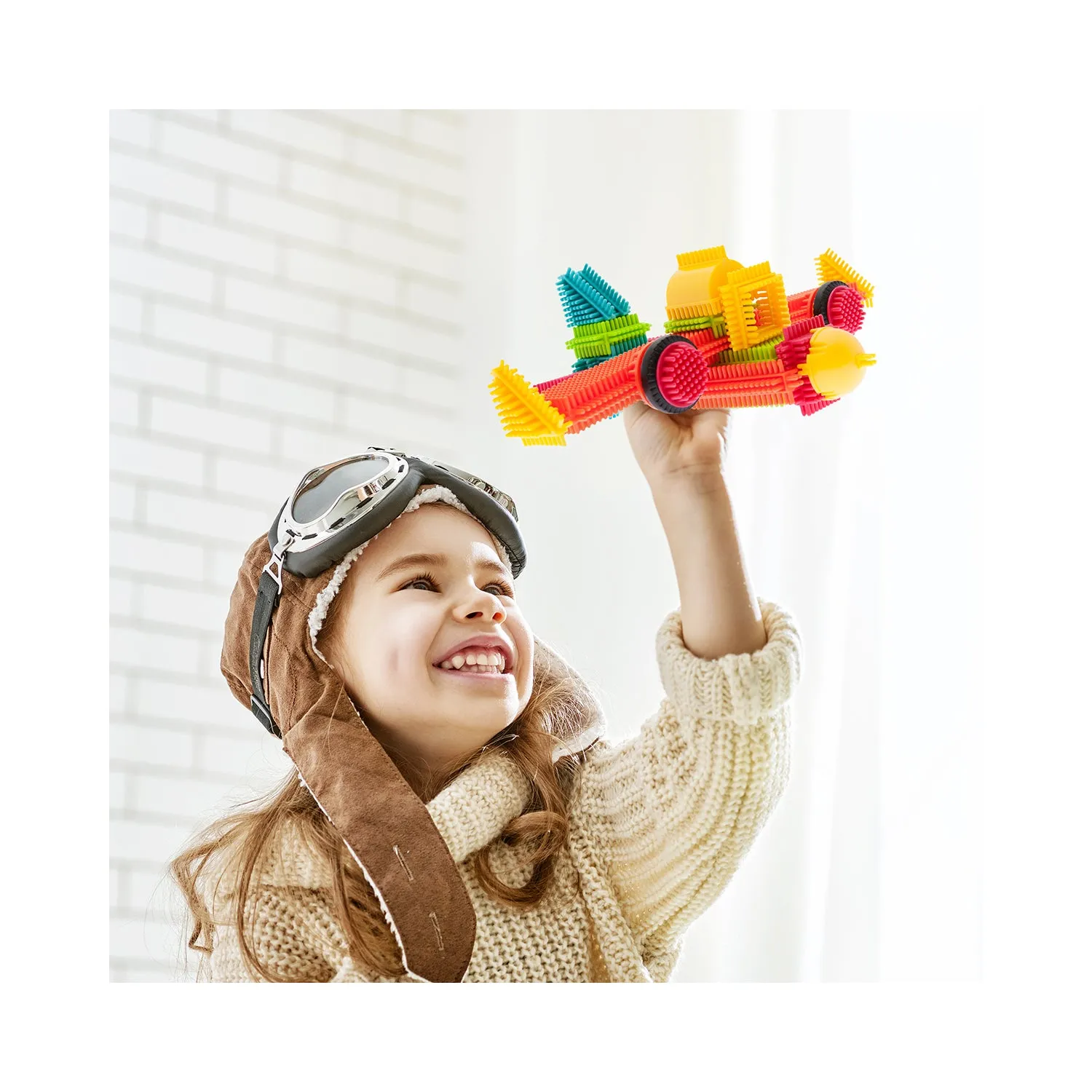 PicassoTiles Bristle Shape 3D Building Block: 120 Pcs