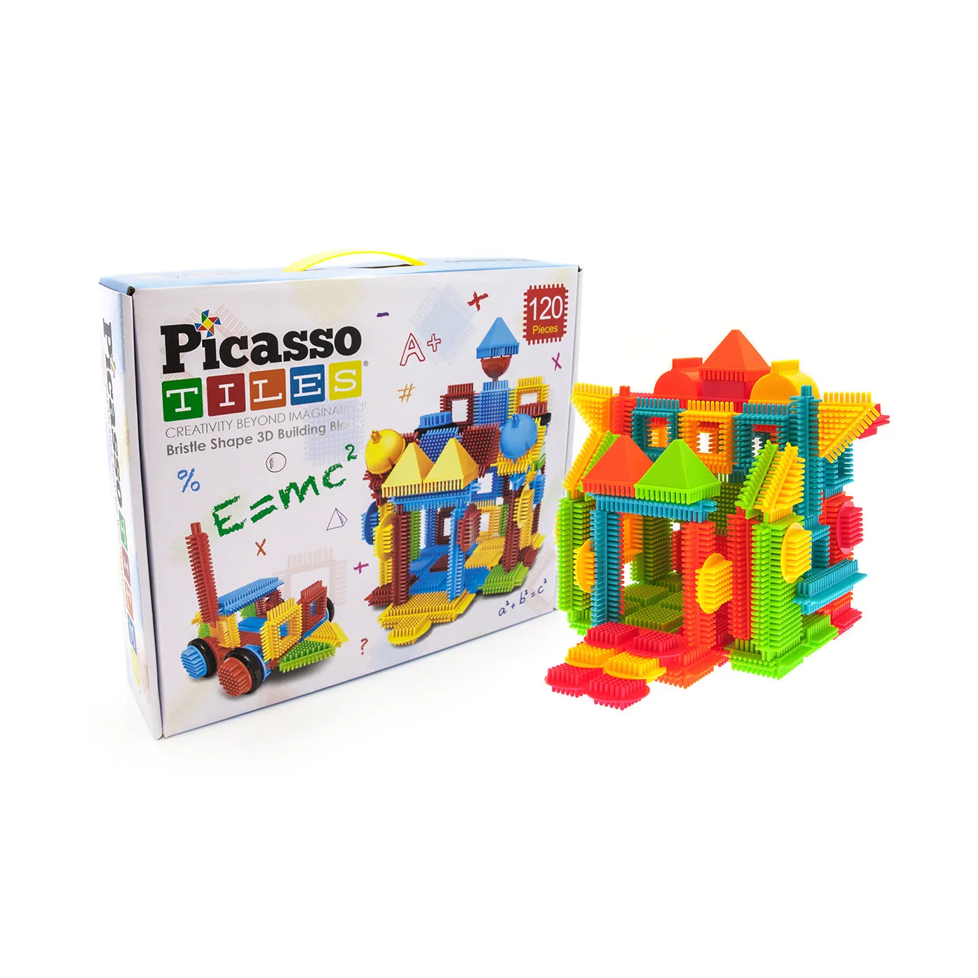 PicassoTiles Bristle Shape 3D Building Block: 120 Pcs