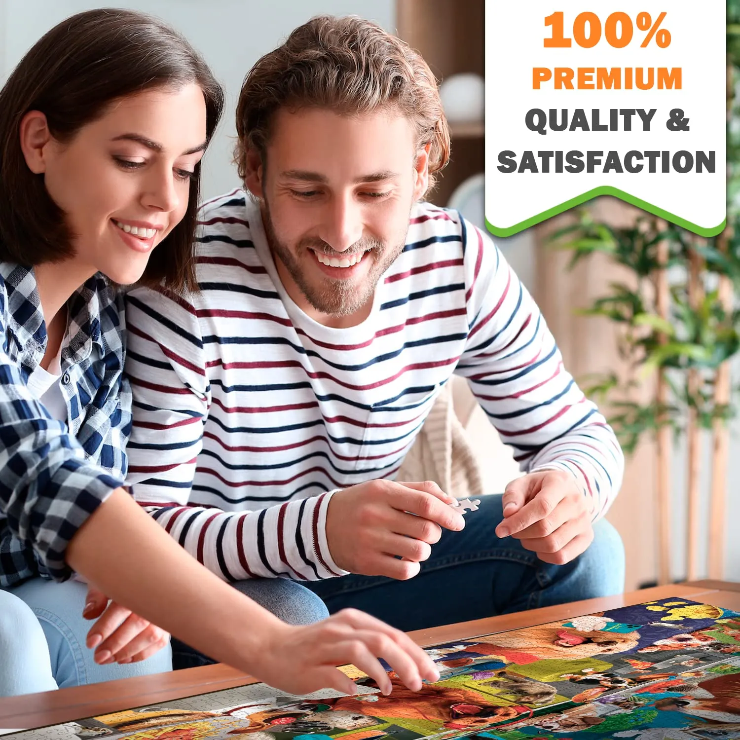 QUOKKA Jigsaw Puzzles 1000 Pieces for Adults and Up- Set of 3 Puzzles for Men and Women - Funny Animals for Kids Ages 8-12 and Up - Colourful Game with Cats Dogs Pets for Family