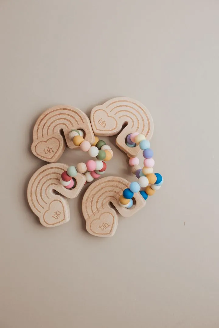 Rainbow Wooden Teether - Various Colors