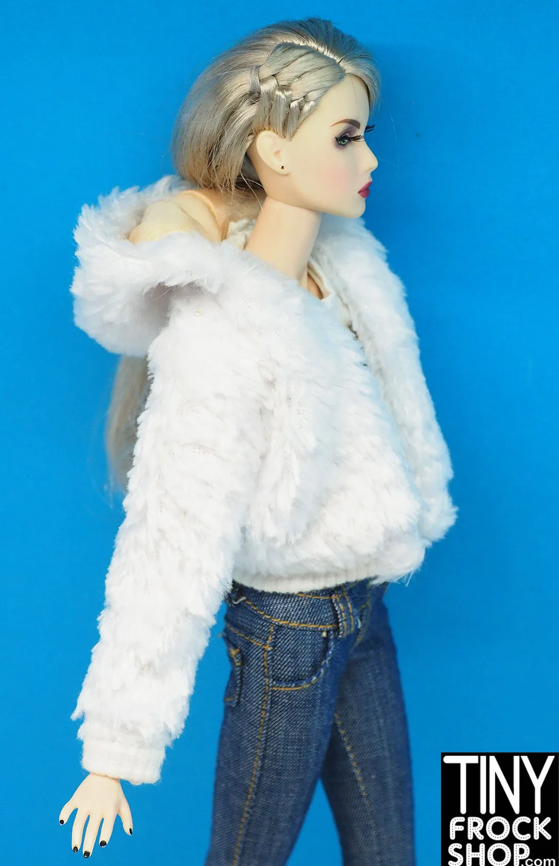 Sekiguchi Momoko Pet Works White Fur Hoodie Bomber Jacket