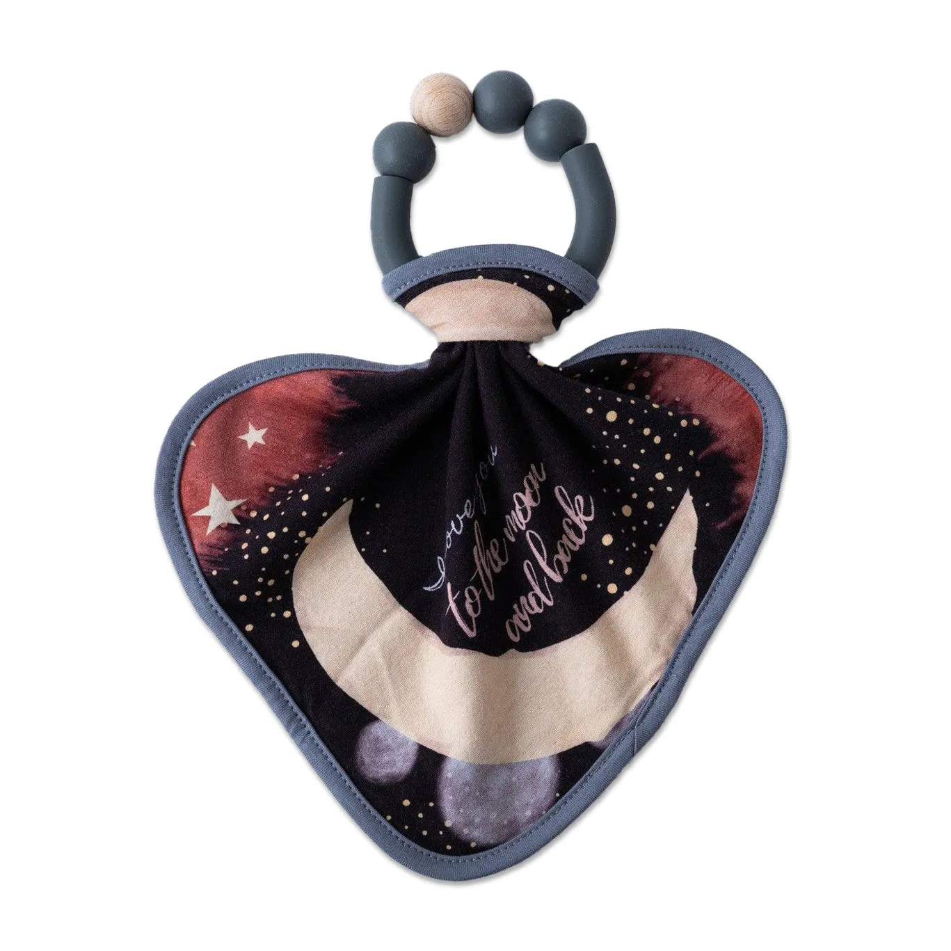 Silicone Teether Single Ring   Tencel Duluxe Lovey Set