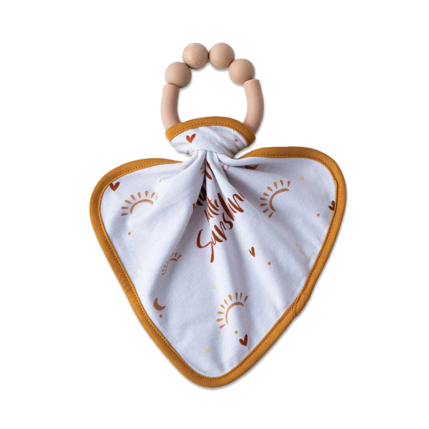 Silicone Teether Single Ring   Tencel Duluxe Lovey Set
