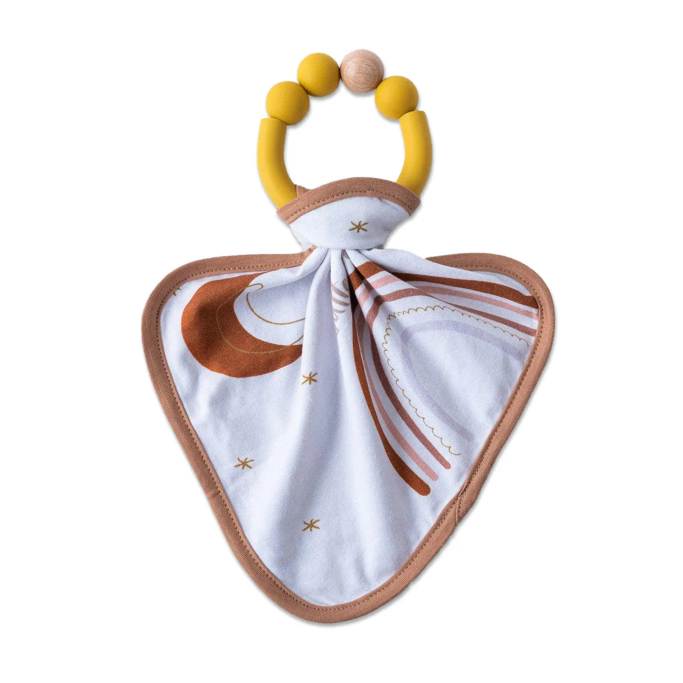 Silicone Teether Single Ring   Tencel Duluxe Lovey Set