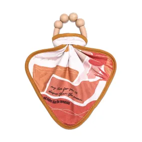 Silicone Teether Single Ring   Tencel Duluxe Lovey Set