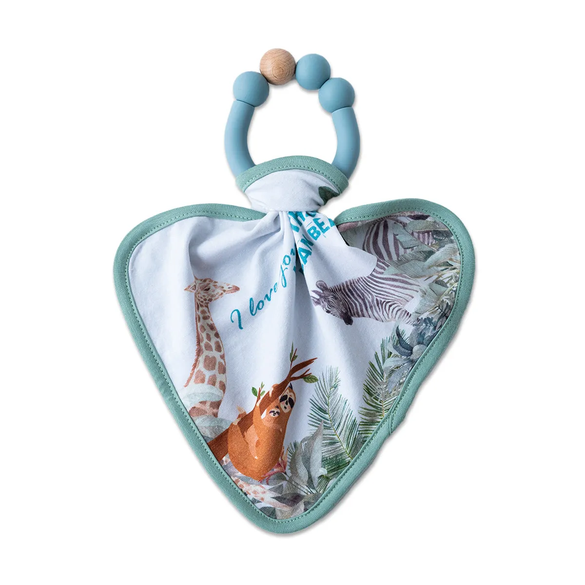 Silicone Teether Single Ring   Tencel Duluxe Lovey Set