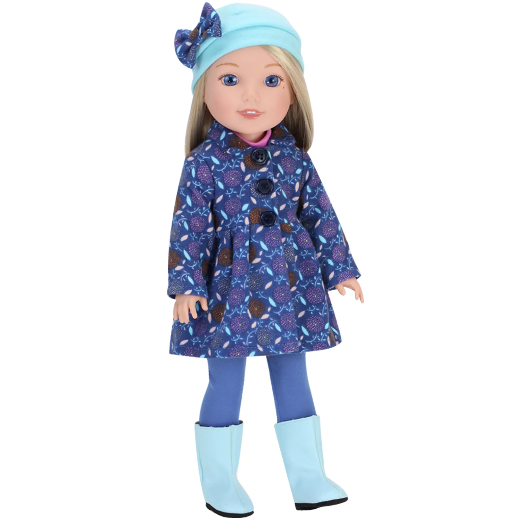 Sophia’s by Teamson Kids 4 Piece Baby Dolls Clothes Set, 15" Doll Coat & Leggings & Hat Outfit with Doll Boots, Dolls Clothing & Accessories