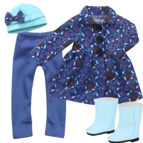 Sophia’s by Teamson Kids 4 Piece Baby Dolls Clothes Set, 15" Doll Coat & Leggings & Hat Outfit with Doll Boots, Dolls Clothing & Accessories