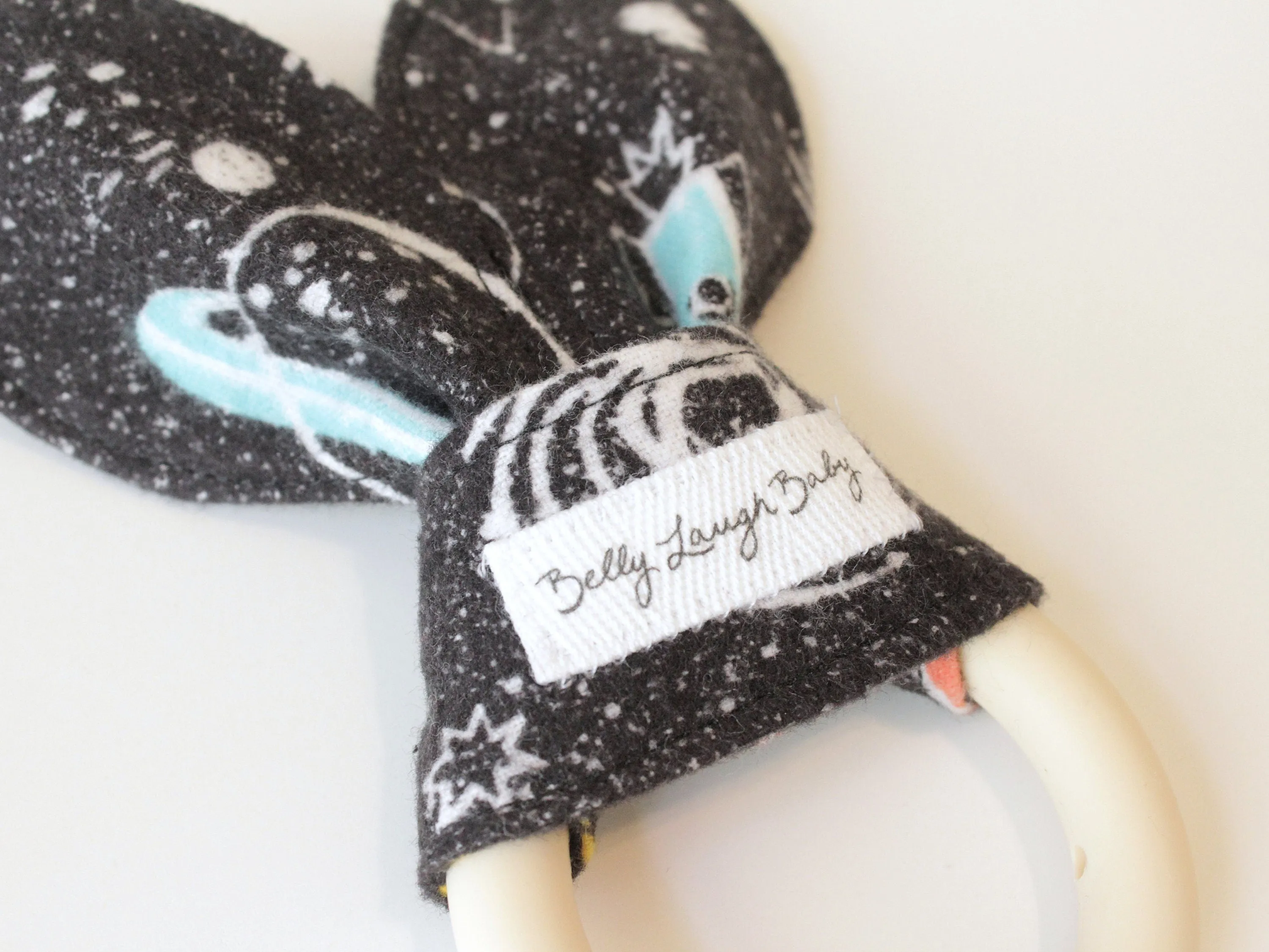 Space Galaxy Silicone Bunny Ear Teether | Gender Neutral Baby Shower Gift Sensory Toy | CPSC Compliant