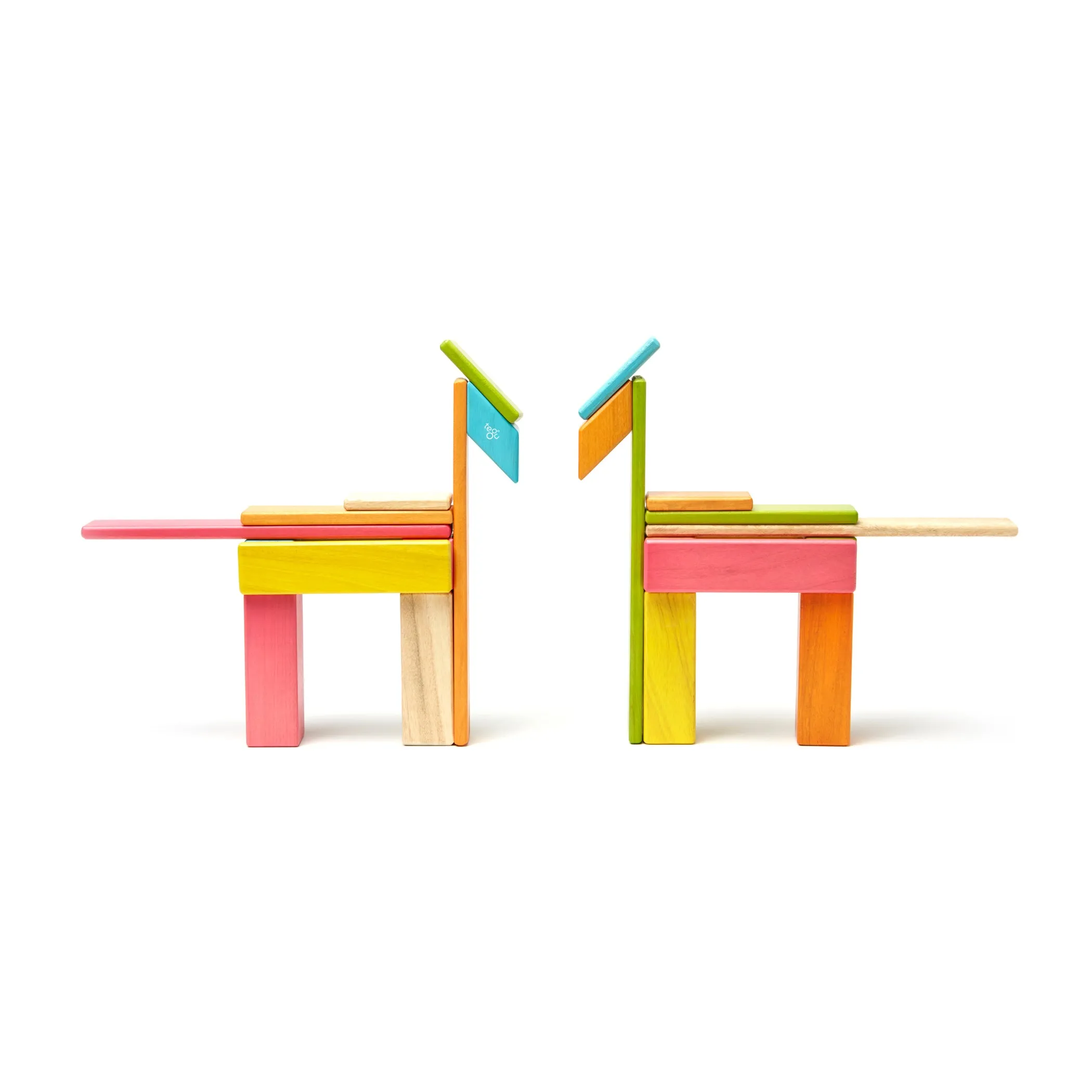 Tegu Magnetic Wooden Blocks, 24-Piece Set, Tints