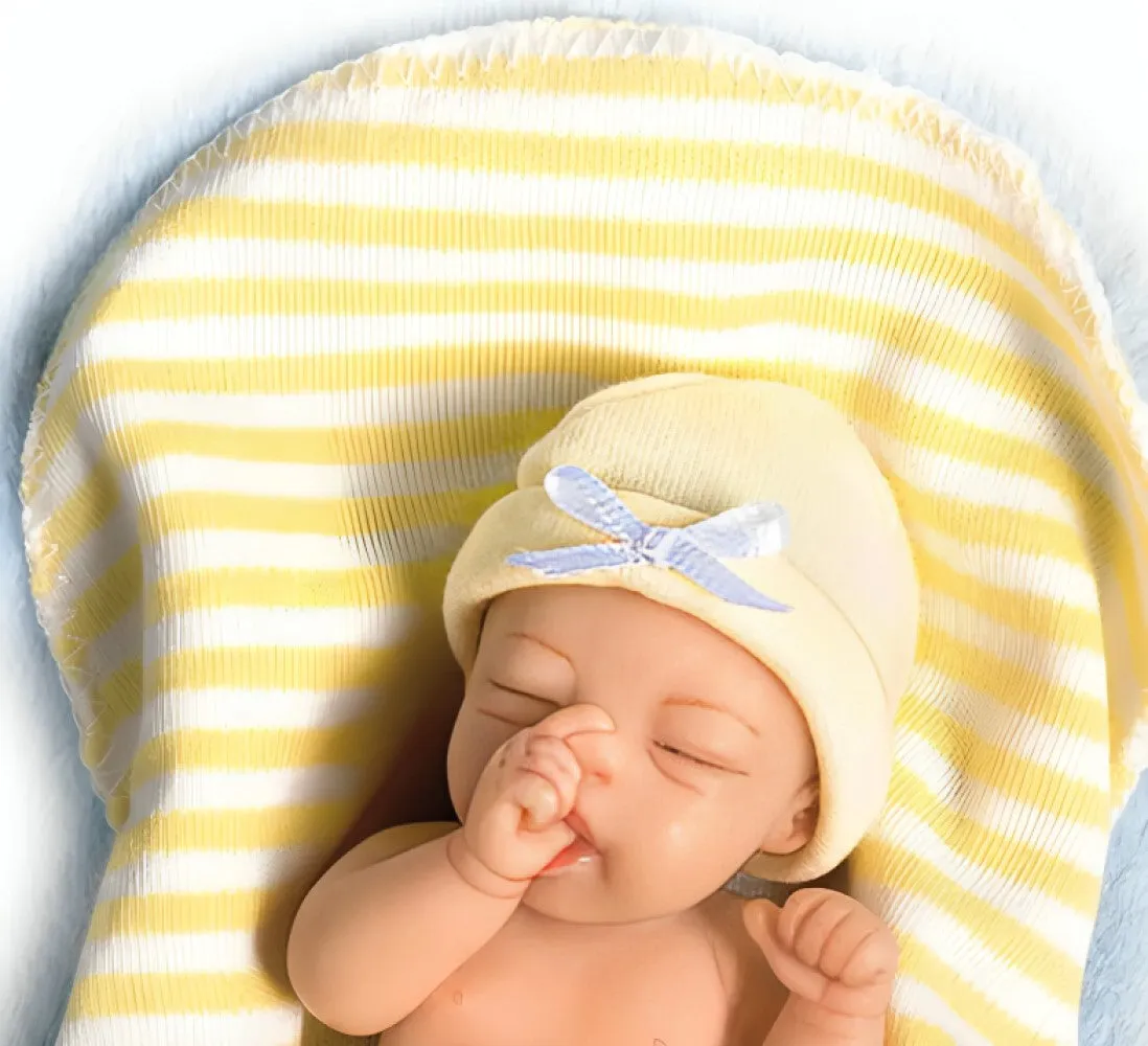 The Ashton - Drake Galleries Bundle Of Sunshine Issue #3 Hand-Painted Lifelike Pint-Sized Sweet-As-Can-Be Babies  Miniature Baby Doll by Sherry Rawn 4-inches