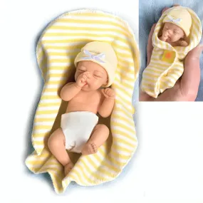The Ashton - Drake Galleries Bundle Of Sunshine Issue #3 Hand-Painted Lifelike Pint-Sized Sweet-As-Can-Be Babies  Miniature Baby Doll by Sherry Rawn 4-inches