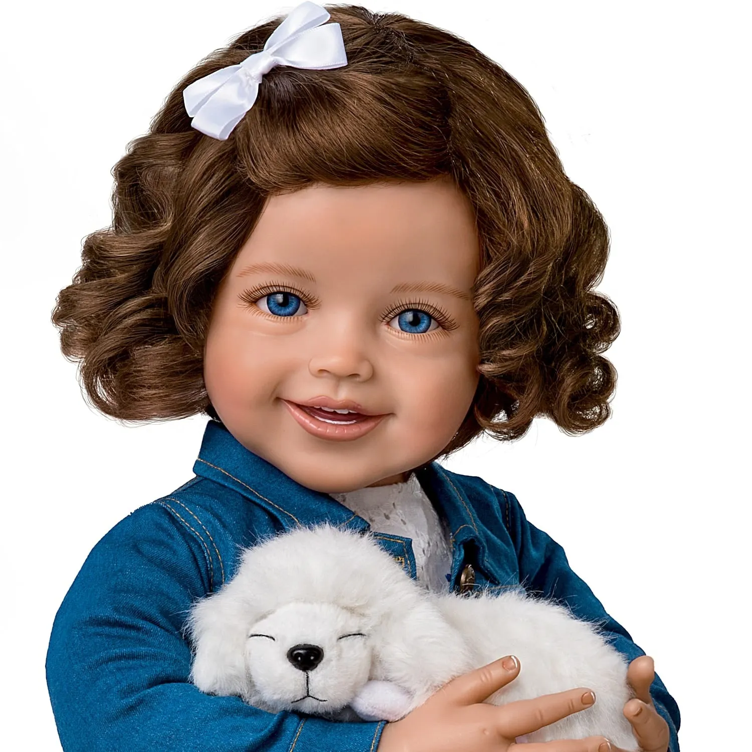 The Ashton-Drake Galleries My New Best Friend Hold That Pose! Child Doll And Plush Puppy Set by Ping Lau 24-inches