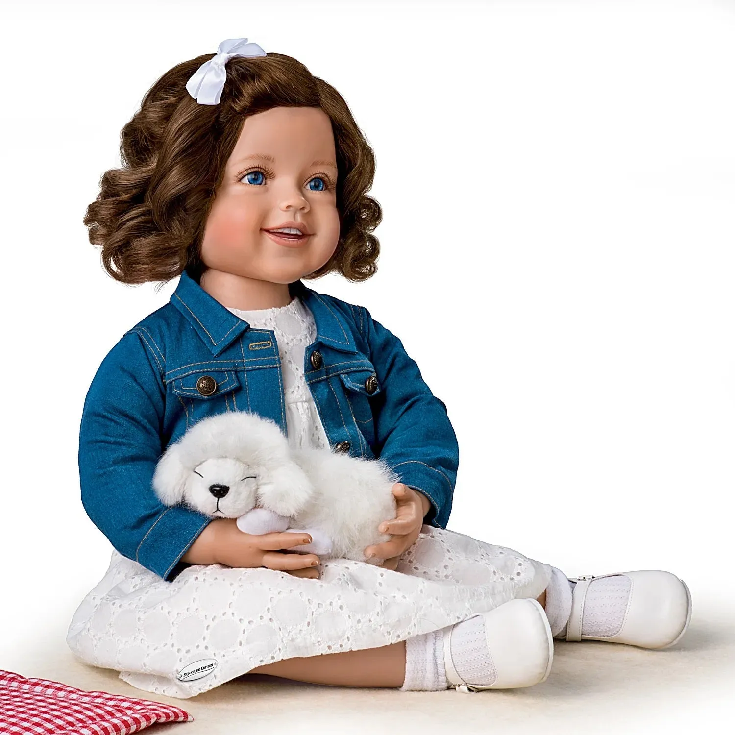 The Ashton-Drake Galleries My New Best Friend Hold That Pose! Child Doll And Plush Puppy Set by Ping Lau 24-inches