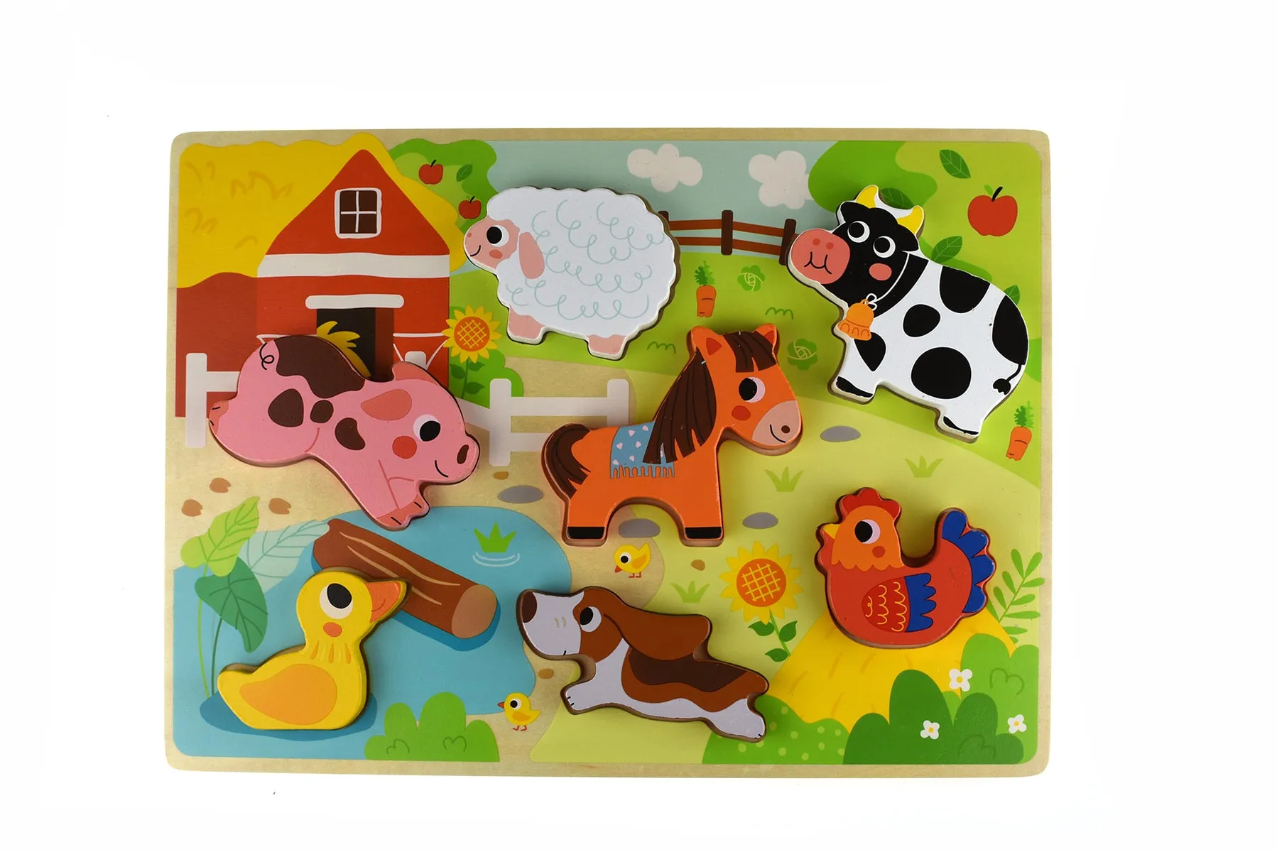 TOOKY TOY Wooden Chunky Puzzle - Farm