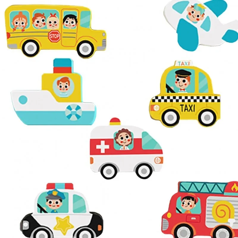 Tooky Toy Wooden Chunky Puzzle - Vehicles