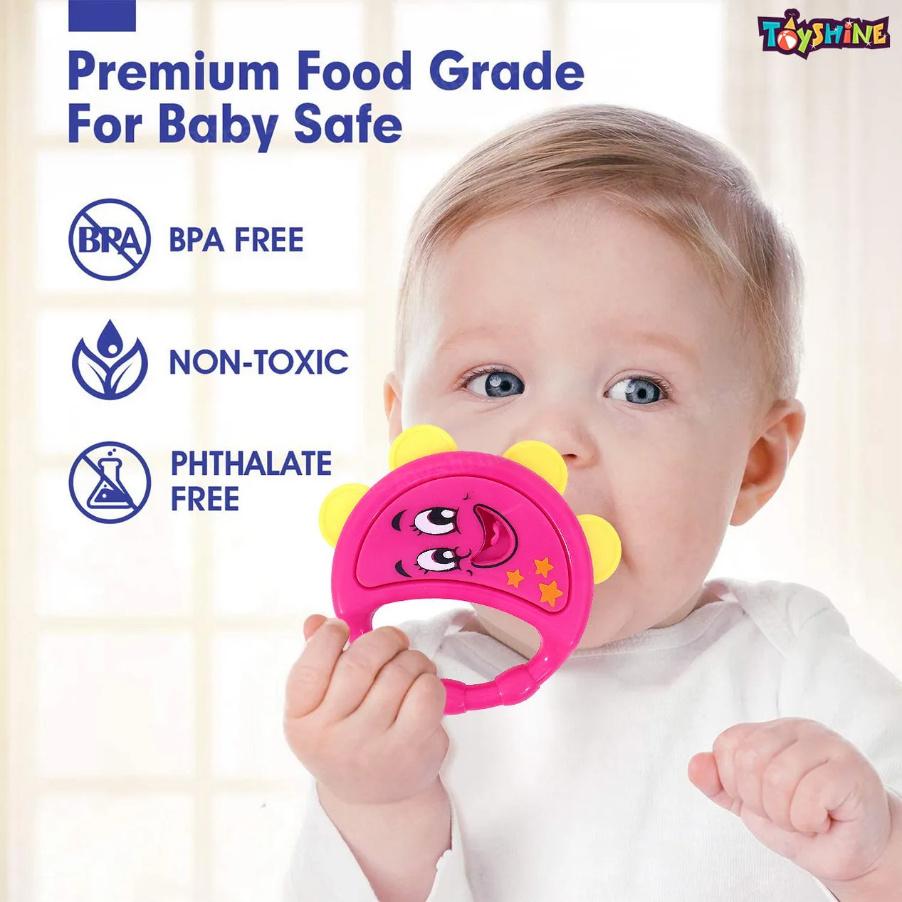 Toyshine Pack of 6 Rattle Set for New Born Babies - Non Toxic