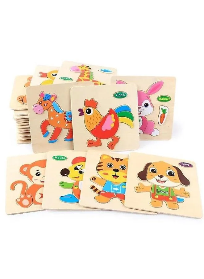 Wooden Puzzles for Kids Boys and Girls Animals Set Monkey