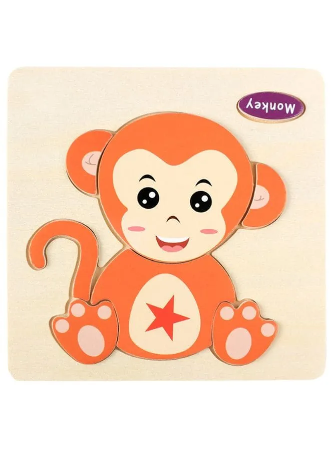 Wooden Puzzles for Kids Boys and Girls Animals Set Monkey